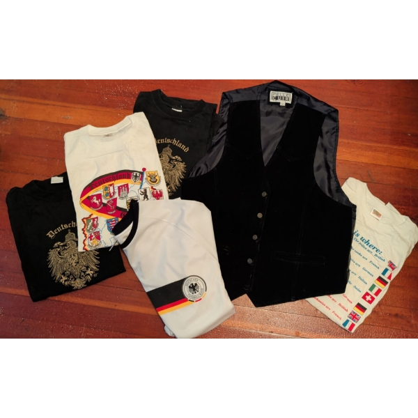 Men's Casual Wear - German Style - Size Large - Genuine Suede Vest w/ Souvenir Tees