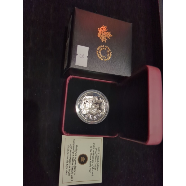 RCM 2013 Limited Edition 250th Anniversary of the End of Seven Years War Proof Silver Dollar