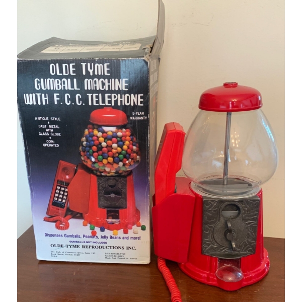 Functioning Gum Ball Machine w/ Landline Telephone 14T