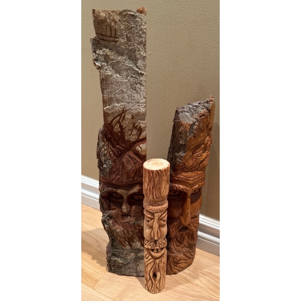 Rastafarian Men Hand Crafted From Cottonwood Bark 20T