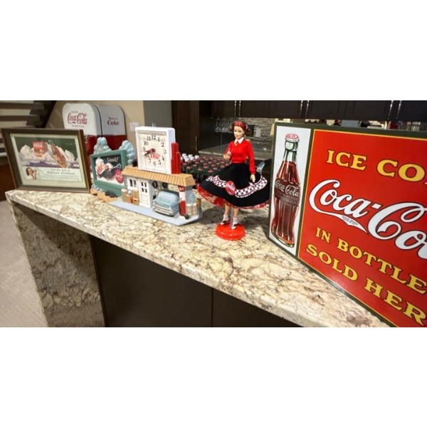 Coke Advertising Collection; Signs (9x13), Coke Barbie, Clock 