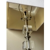 Image 3 : set of 2 Modern Silver Chrome Base Desk Reading Bedside Table Lamp with Cube Design Section & White 