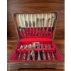 Image 1 : Silver-Plated and stainless steel Flatware Set in Wood Storage Case