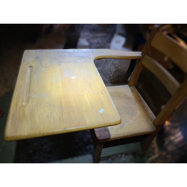 Vintage Wooden Student Desk 23 W, 30 D, 32 T