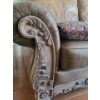 Image 3 : Leather Loveseat w/ Carved Shell Motif 71 W, 40 D, 41 T 