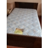 Image 1 : Dark Brown Metal  Double Headboard with Bed Rails 78 L, 52 W, 36 T (Includes Mattress and Boxspring)