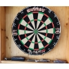 Image 2 : Winmau Dart Board and Custom Wooden Cabinet 27 w, 28 h, Includes Darts as Shown