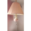 Image 1 : Pink Ceiling Hanging Light 22 T w/ Hanging Chain and 2 Matching Table Lamps 29 T to Top of Finial 