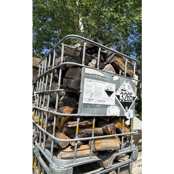 Single Large IBC Metal Tote Cage; 39inx47in, 45In Tall w/ Contents (Firewood) 