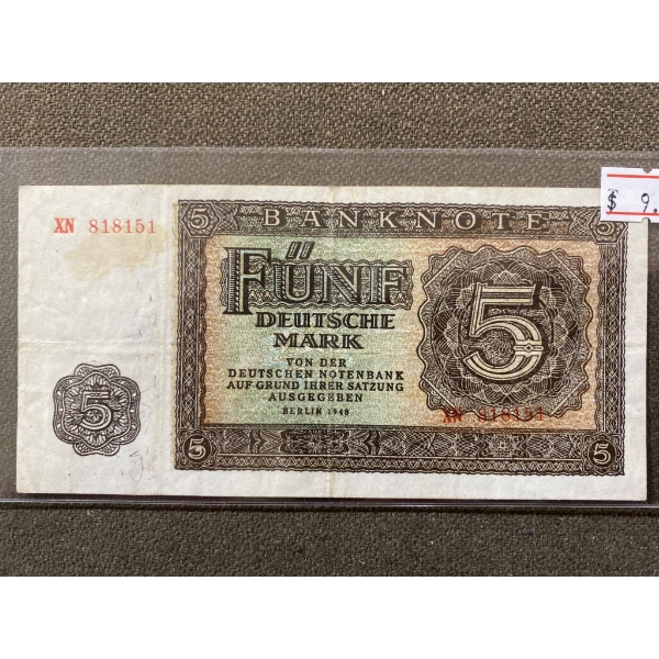 German 5 Deutsche Mark Banknote, 1917 Issue