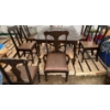 Image 1 : Hardwood Table with 6 Chair (1 with arms) 48Lx42Wx29H plus 3 8W leaves