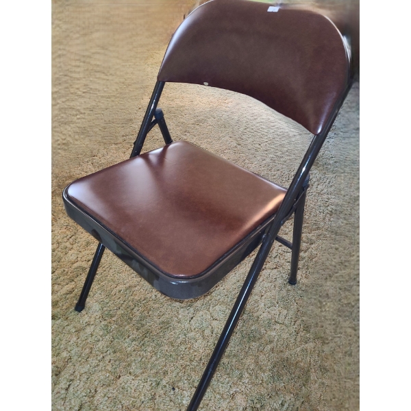 Folding Metal w/ Vinyl Seat Chairs- 18 Total- 18 W, 16 D, 30 T 
