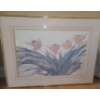 Image 1 : Print of Flowers 26.5 X 20.5, Framed Under Glass