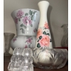 Image 2 : Vintage Cut Crystal Glassware - Decanter Butter Dish Candy Dish w/ Porcelain Cup & Saucer