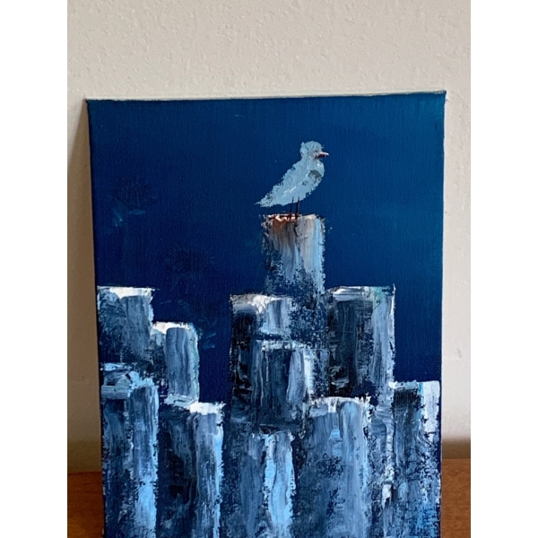 Lauri Ansell Seagull Oil On Board  8 x 6