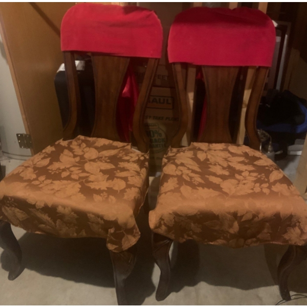 Vintage Art Nouveau Inspired Pair of Chairs (18W, 40T Each) 