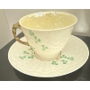 Image 3 : Vintage Belleek Irish Porcelain Shamrock Set w/ Crystal Tray 9"Tall