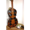 Image 3 : Decorative Wood Violin Cello Wine Storage Rack w/ Grapes & More Decor