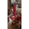 Image 1 : Vintage Red Glass Decanter 16 T and Serving Glasses 