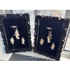 Image 1 : Japanese Black Lacquer Wood Panels w/ Abalone & Mother Of Pearl Embellishments 