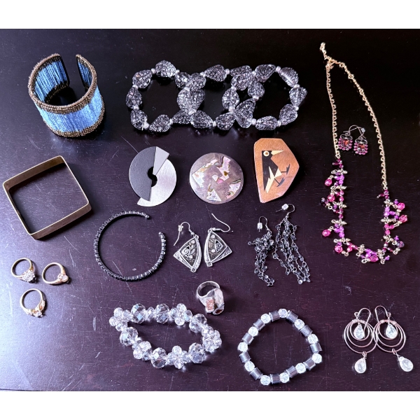 Costume Jewelry, Including Necklaces, Bracelets, Earrings, and Rings