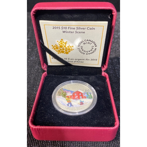 2015 $10 Fine Silver Coin-Winter Scene