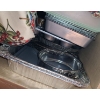Image 9 : Two Boxes of Kitchenware: Turkey Platter 15.5 X 20, Tupperware, Fry Basket, Crochet Items and More!