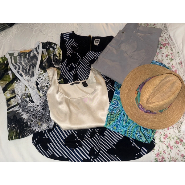 Ladies Warm Weather Clothing Collection Size Large w/ Wovan Fedora - Anne Klein & more