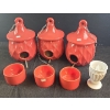 Image 1 : Three Birdhouses 7" Diameter, 10 T, Three Bowls 4" Diameter, 2 T and Goblet 2 3/4" Diameter 4.5 T 