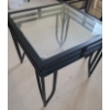 Image 3 : Matching Pair of Metal & Glass Coffee Tables 21 1/2 w, 21 h, 21 1/2 d