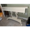 Image 2 : Cream Painted Wood Lyre Base Table