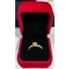 Image 2 : 1ct Round Yellow Moissanite with 10 Cubic Zirconium Chips Set in Sterling Silver Ring