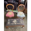 Image 1 : Antiques chairs and footstool 33 x15