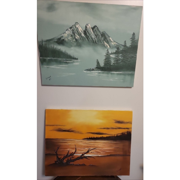 Lloyd Rogowski Original Art Works Oil On Canvas 2 Season Landscape Art 24x22(2)