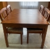 Image 1 : Dinner Table w/ 4 Upholstered Chairs & 2 Leaf Extenders 39x47x29