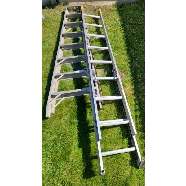 Pair of Aluminum Ladders.  A-Frame 7 Rung Ladder & 15 Rung Extension Ladder