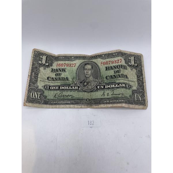 1937 $1 Canadian Banknote