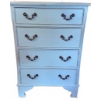 Image 1 : Four-Drawer Wood Chest with Blue Painted Finish