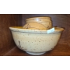 Image 1 : Large Pottery Salad Bowl 9" Diameter and Small Serving Bowls 5" Diameter 