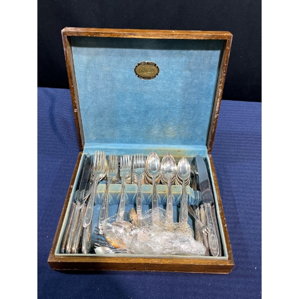 Collection of Silver Plated Flatware in a Box