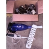 Image 1 : Utility Items Including Handheld Vacuum, Thermometer, Electric Knife, and Box of Casters