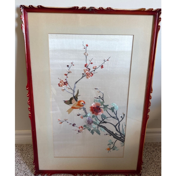 Traditional Chinese Silk Embroidery #2 - Beautiful Cherry Blossoms 25x30