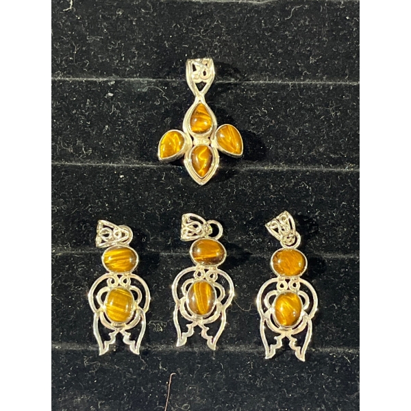 Collection of Tigers Eye Stone Pendants