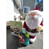 Image 1 : Santa statue 32” height with fiber, optic beard and lighted snowman with rotating train set