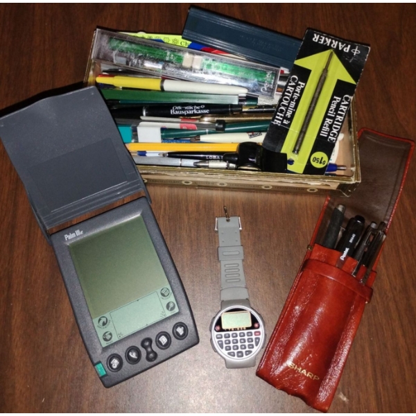 Junk Drawer Goodies - Fashion Gloves Palm Pilot Vintage Multiwatch & More