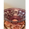 Image 3 : Luxury Egermann Czech Republic Ruby Red Etched Glass Bowl (10W, 4.5T) w/ Decorative Swan (15T) 