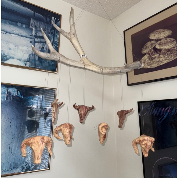 Pottery Bull Wind Chimes