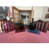Image 1 : collection of vintage books and whiskey bottles.
Including a Green John Begg bottle