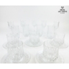 Image 4 :  Crystal Double Old-Fashioned Tumblers And Saucers.  Cristal D'Arques Longchamp crystal glassware, 