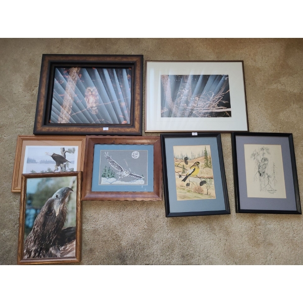 Photo: Owl 17.5 X 14.5, 17 X 13, Emb 12.5 X 10.5, Jones 9.5 X 12.5, Falcon 13 X 9, Eagle 11.5 X 9.5